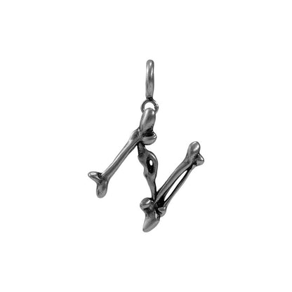 S925 Sterling Silver Bone Letter Pendant