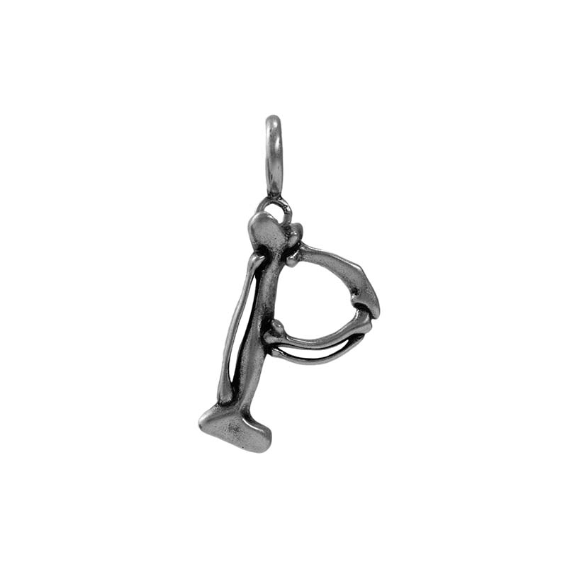 S925 Sterling Silver Bone Letter Pendant