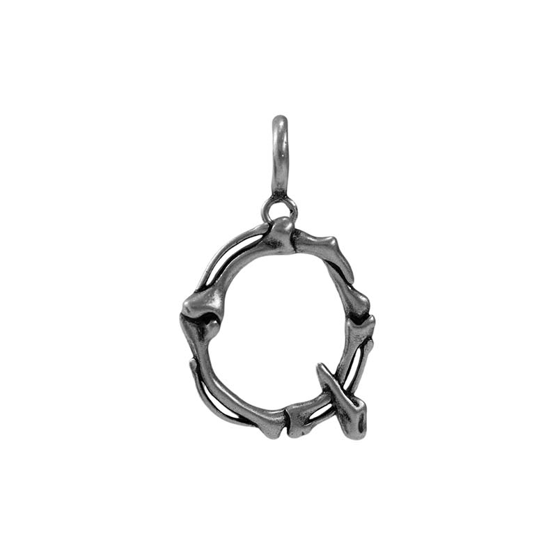 S925 Sterling Silver Bone Letter Pendant