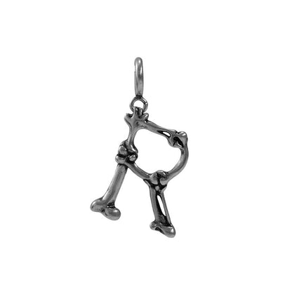 S925 Sterling Silver Bone Letter Pendant