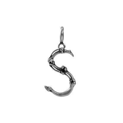 S925 Sterling Silver Bone Letter Pendant