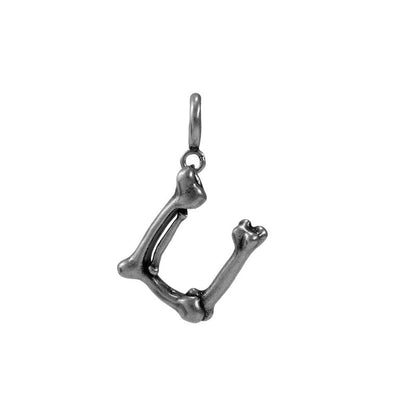 S925 Sterling Silver Bone Letter Pendant