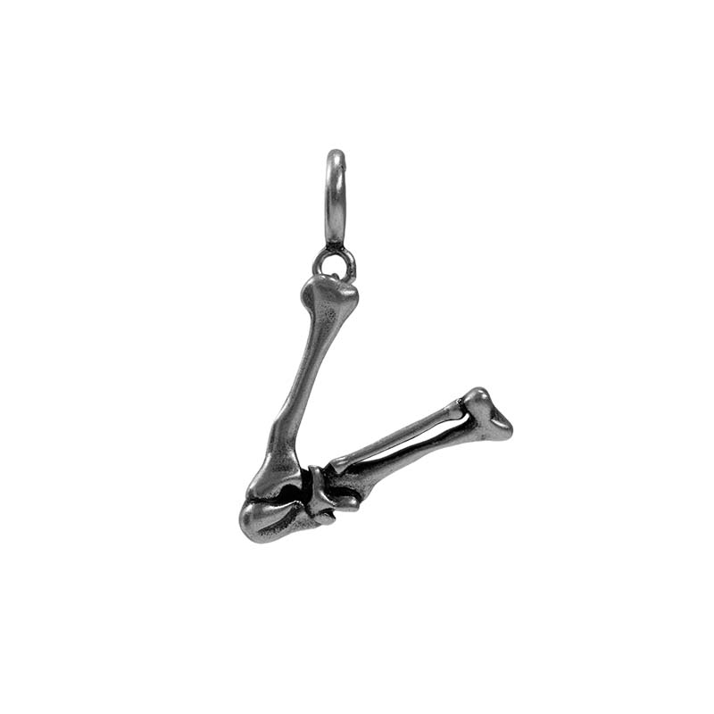 S925 Sterling Silver Bone Letter Pendant