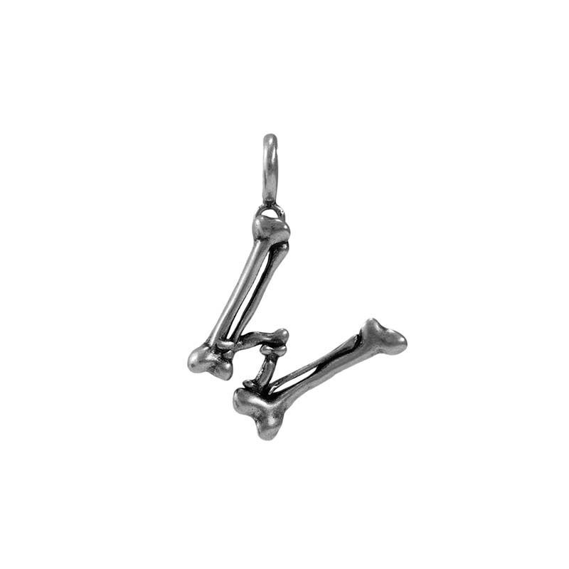 S925 Sterling Silver Bone Letter Pendant