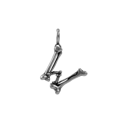 S925 Sterling Silver Bone Letter Pendant