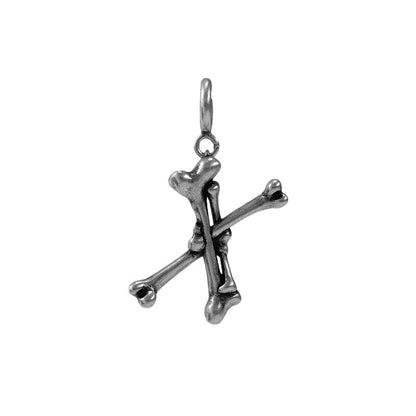 S925 Sterling Silver Bone Letter Pendant