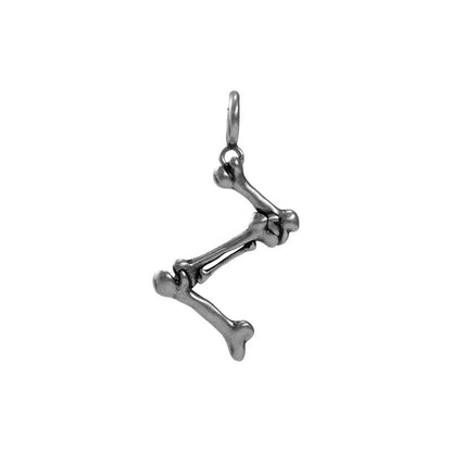 S925 Sterling Silver Bone Letter Pendant