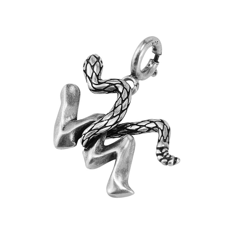 Silver Snake Zodiac Necklace Pendant