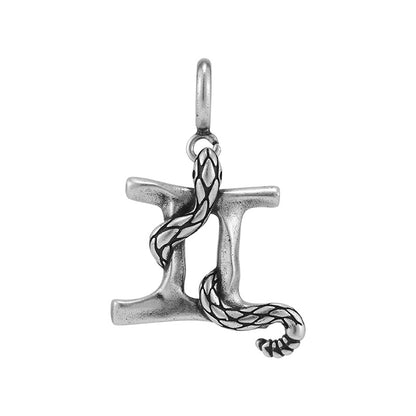 Silver Snake Zodiac Necklace Pendant