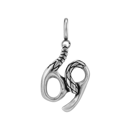 Silver Snake Zodiac Necklace Pendant