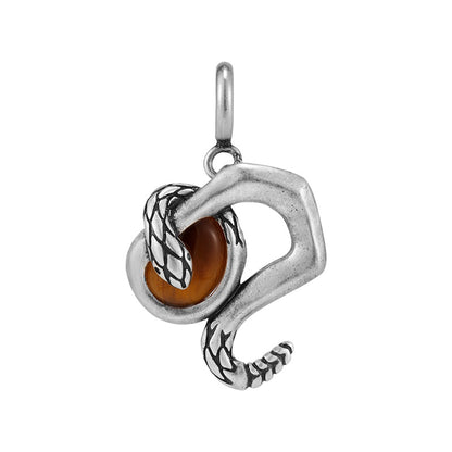 Silver Snake Zodiac Necklace Pendant