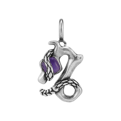 Silver Snake Zodiac Necklace Pendant