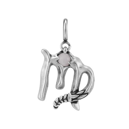 Silver Snake Zodiac Necklace Pendant