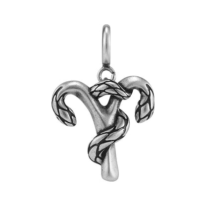Silver Snake Zodiac Necklace Pendant
