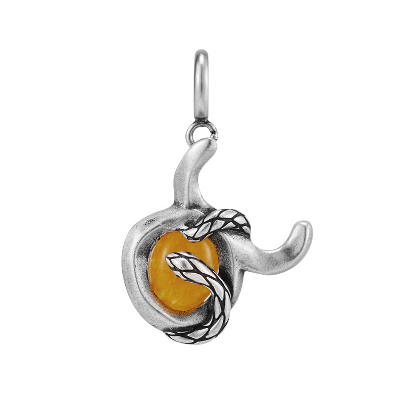 Silver Snake Zodiac Necklace Pendant