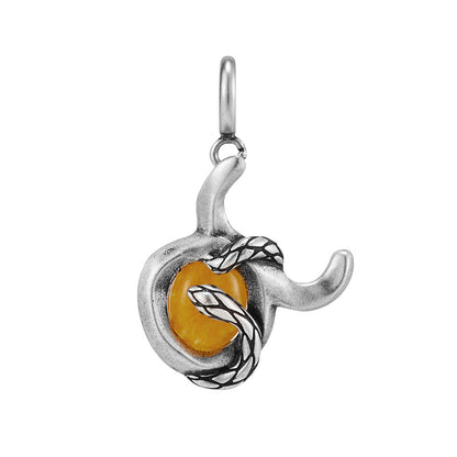 Silver Snake Zodiac Necklace Pendant