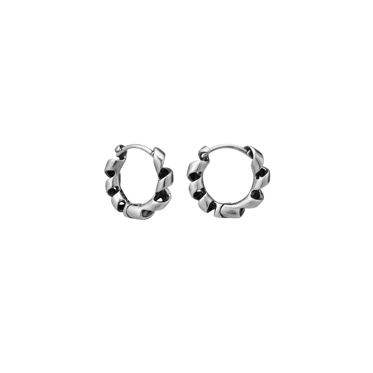 Twisted Silver Hoop Earring (Single) - view 2