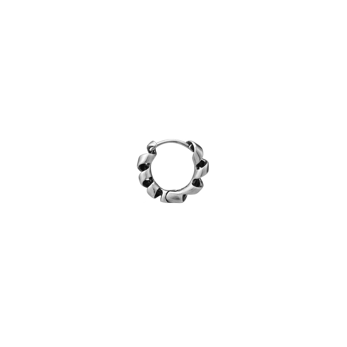 Twisted Silver Hoop Earring (Single) - view 3