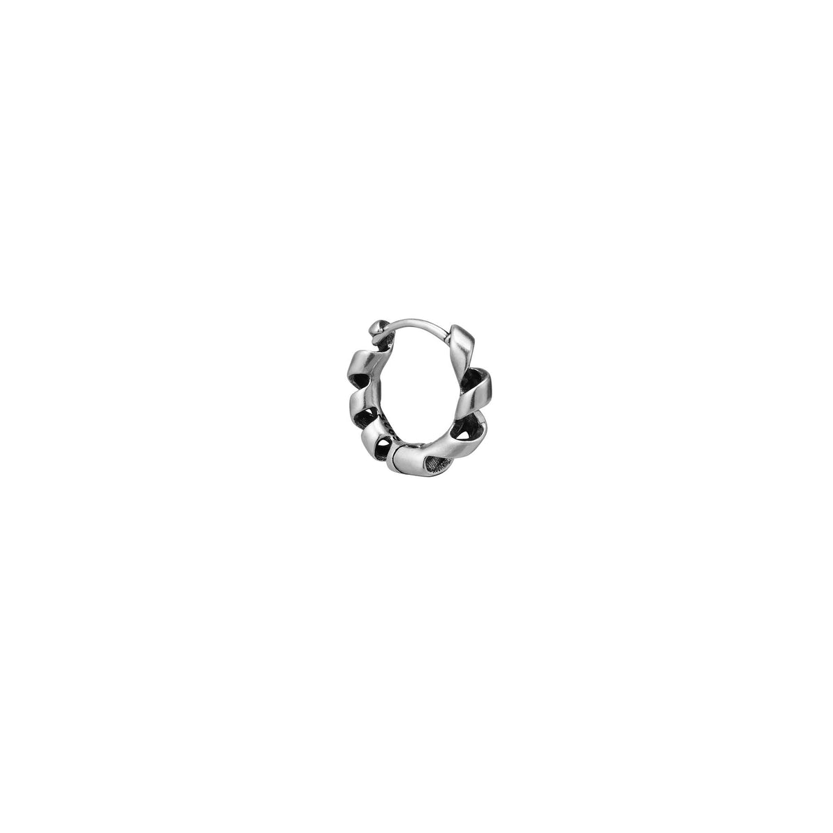 Twisted Silver Hoop Earring (Single) - view 4