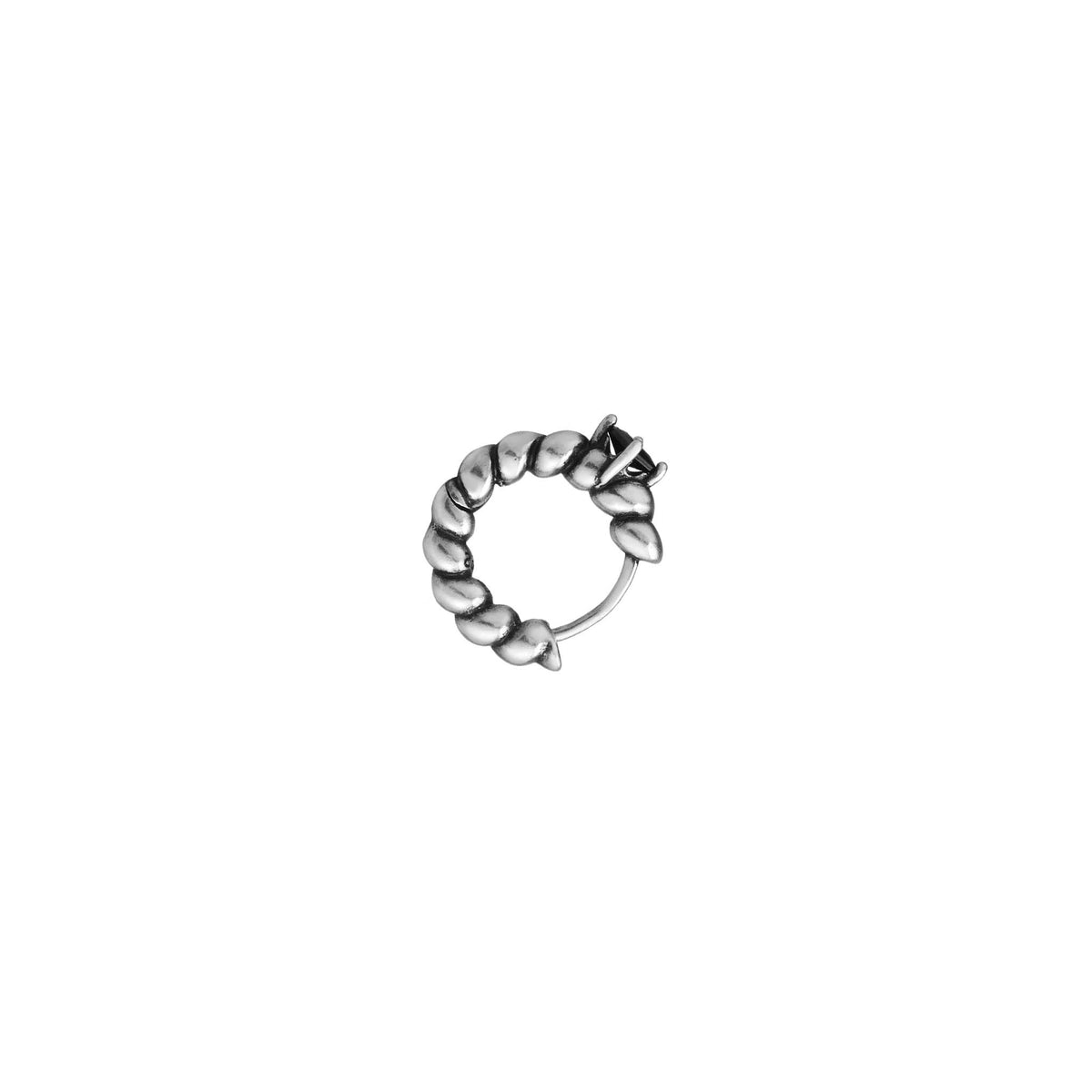 Twisted Hoop Earrings with Black Cubic Zirconia - view 4