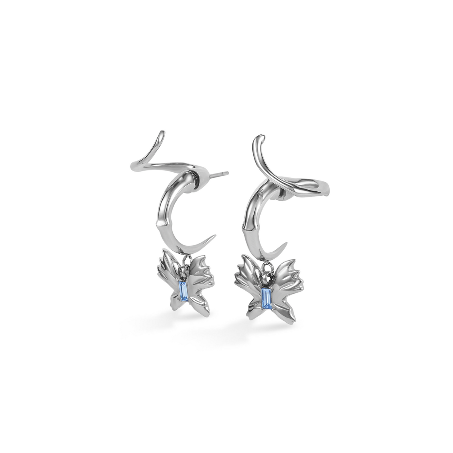 The X-Files Diamond Butterfly Pendant Wrapped Earrings