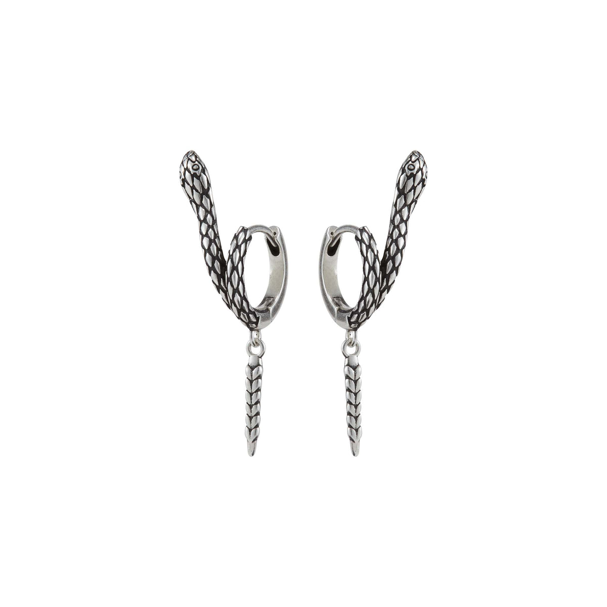 Rattlesnake Drop Hoop Earrings - view 1