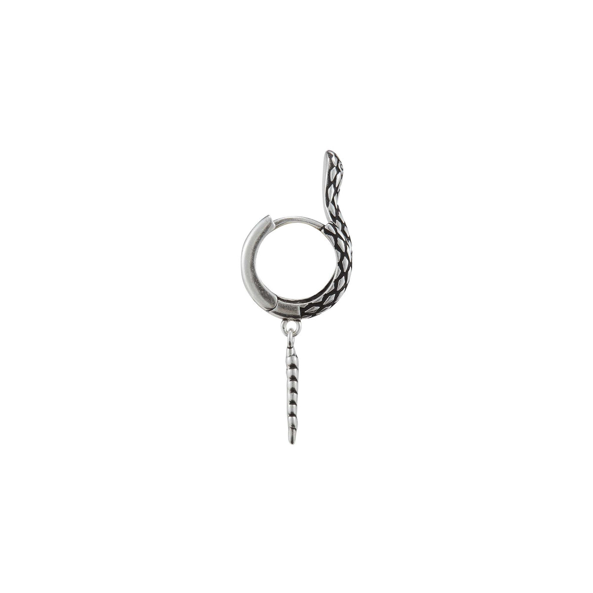 Rattlesnake Drop Hoop Earrings - view 2