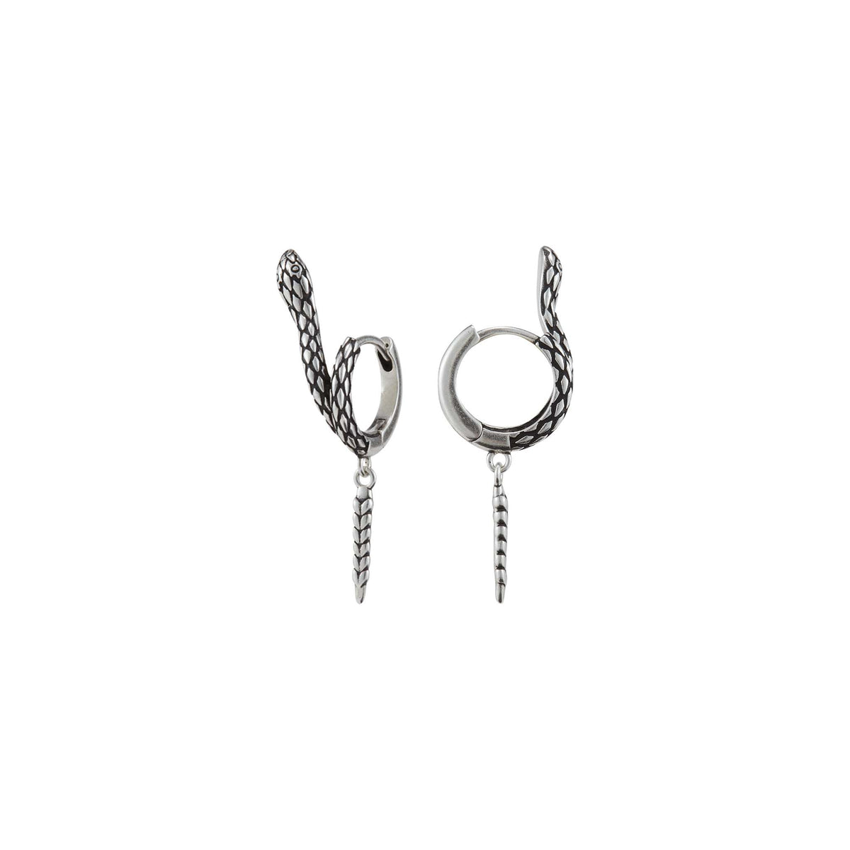 Rattlesnake Drop Hoop Earrings - view 5