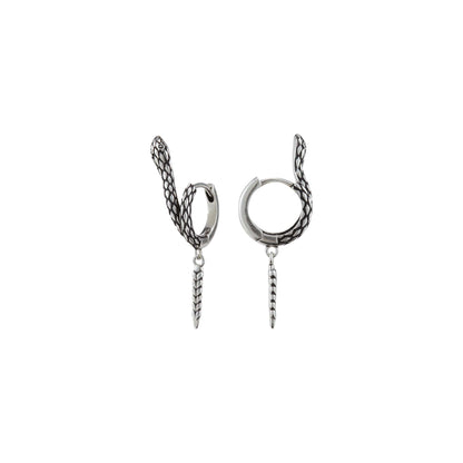 Rattlesnake Drop Hoop Earrings - view 5