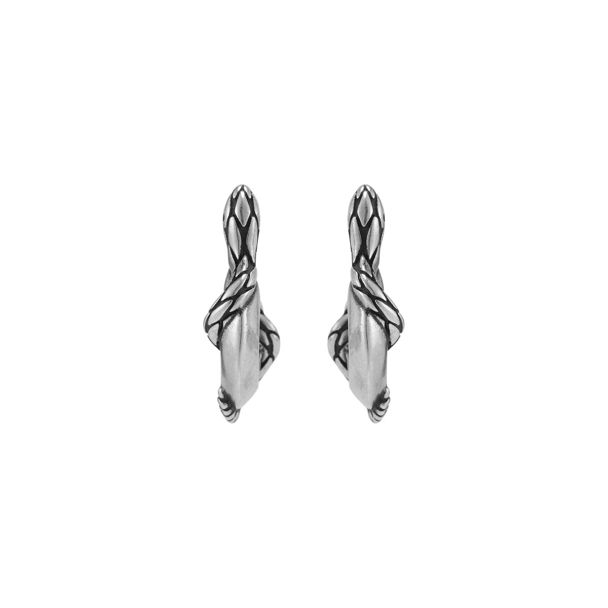 S925 Coiled Serpent Hoop Earring (Single), view 1