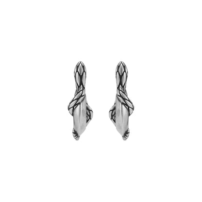S925 Coiled Serpent Hoop Earring (Single), view 1