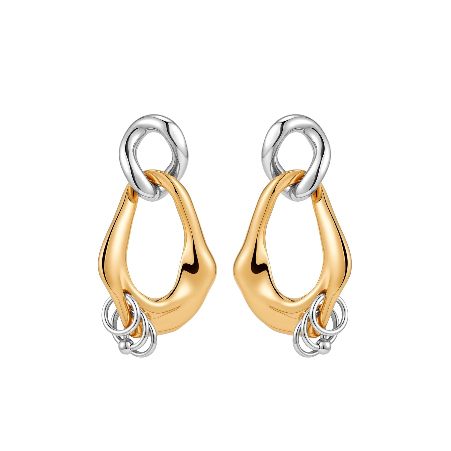 Pierced Double Ring Earrings