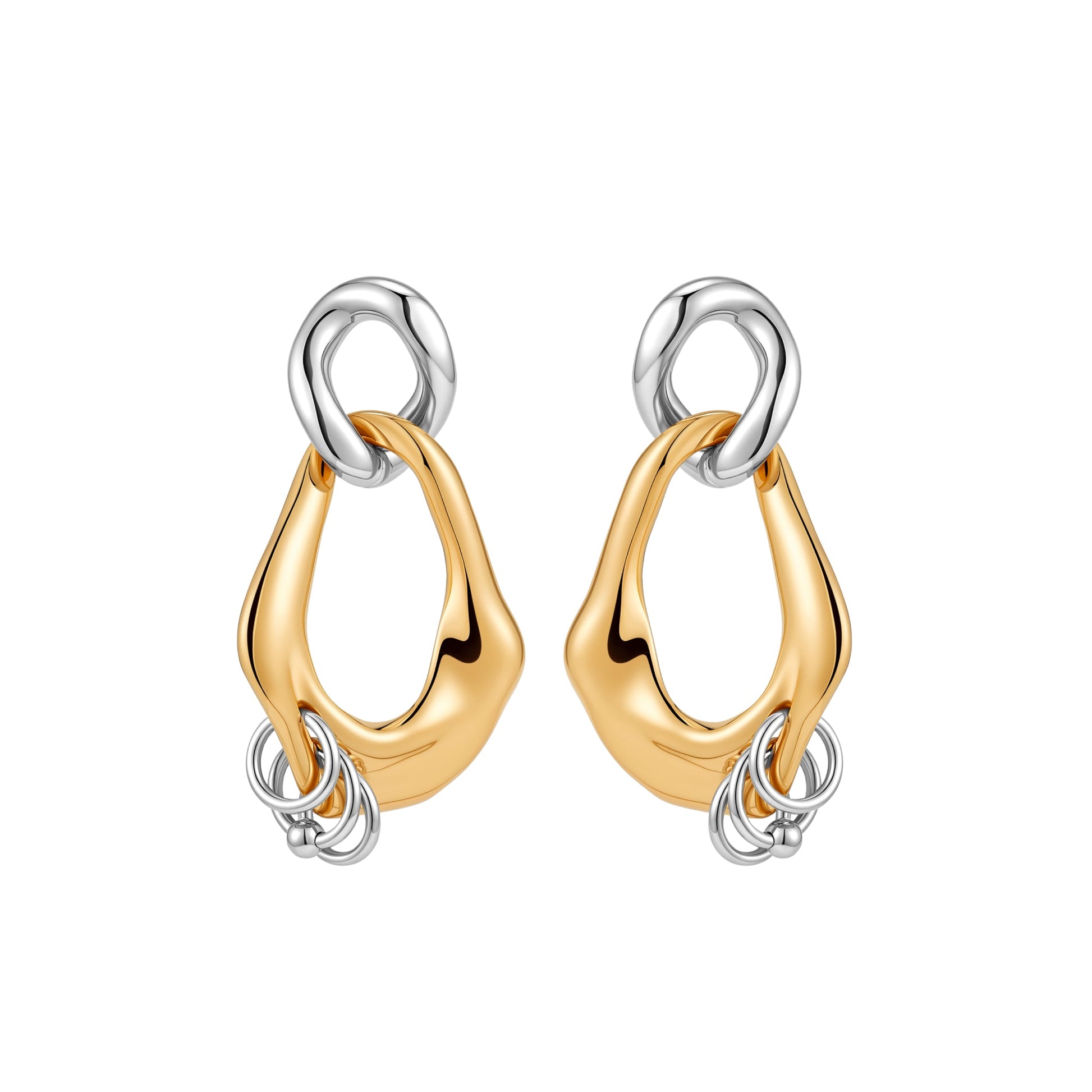 Pierced Double Ring Earrings