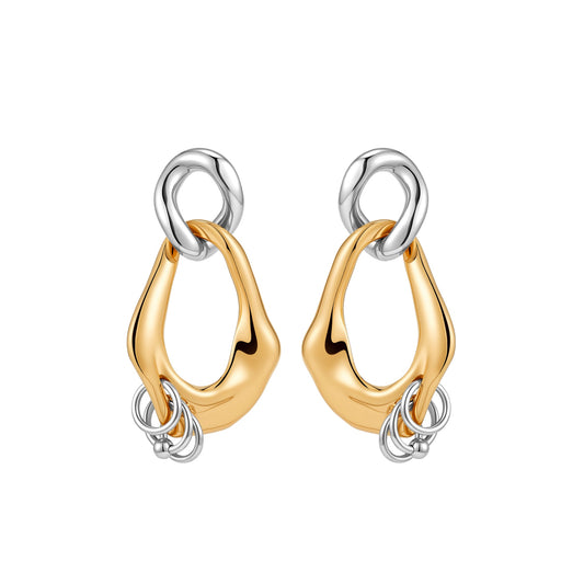 Pierced Double Ring Earrings