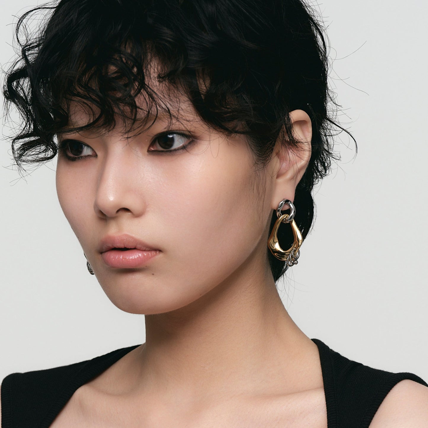 Pierced Double Ring Earrings