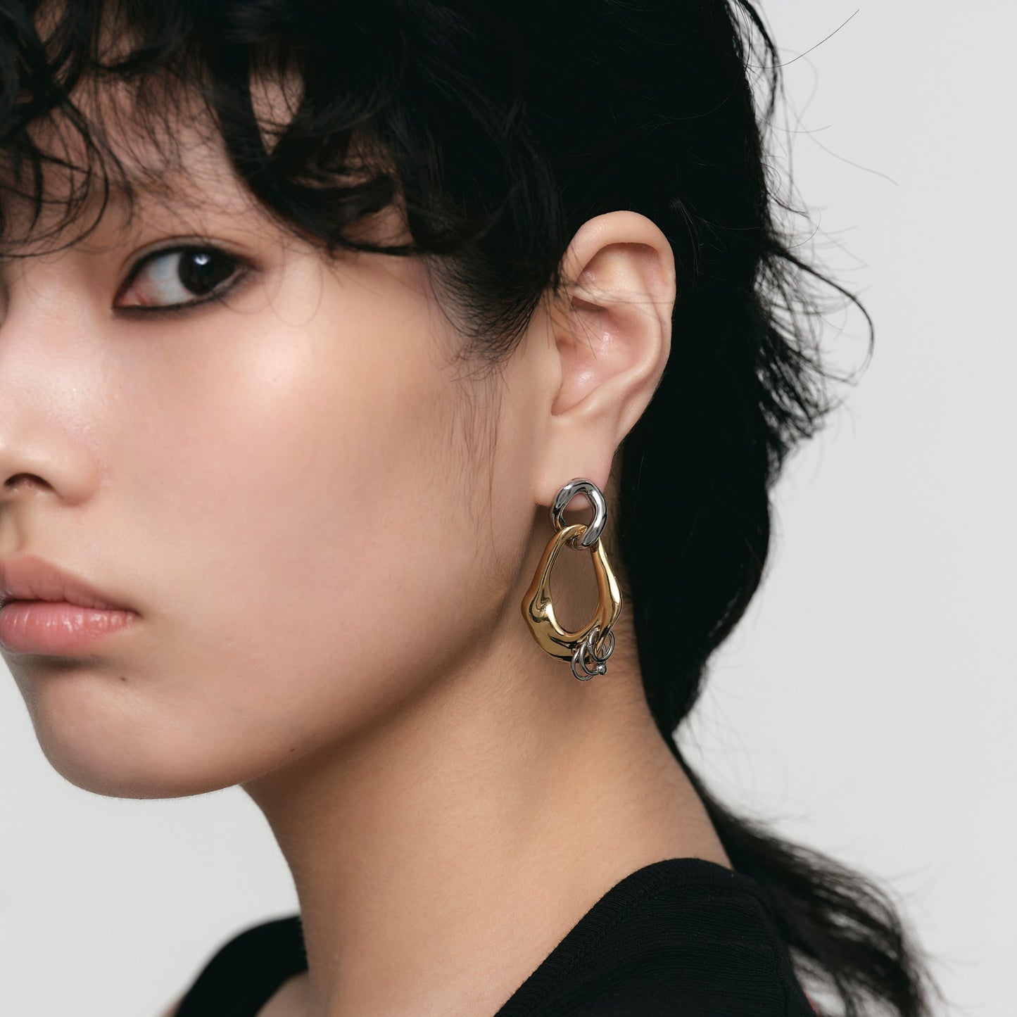 Pierced Double Ring Earrings
