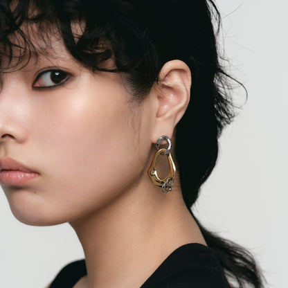 Pierced Double Ring Earrings