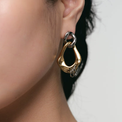 Pierced Double Ring Earrings