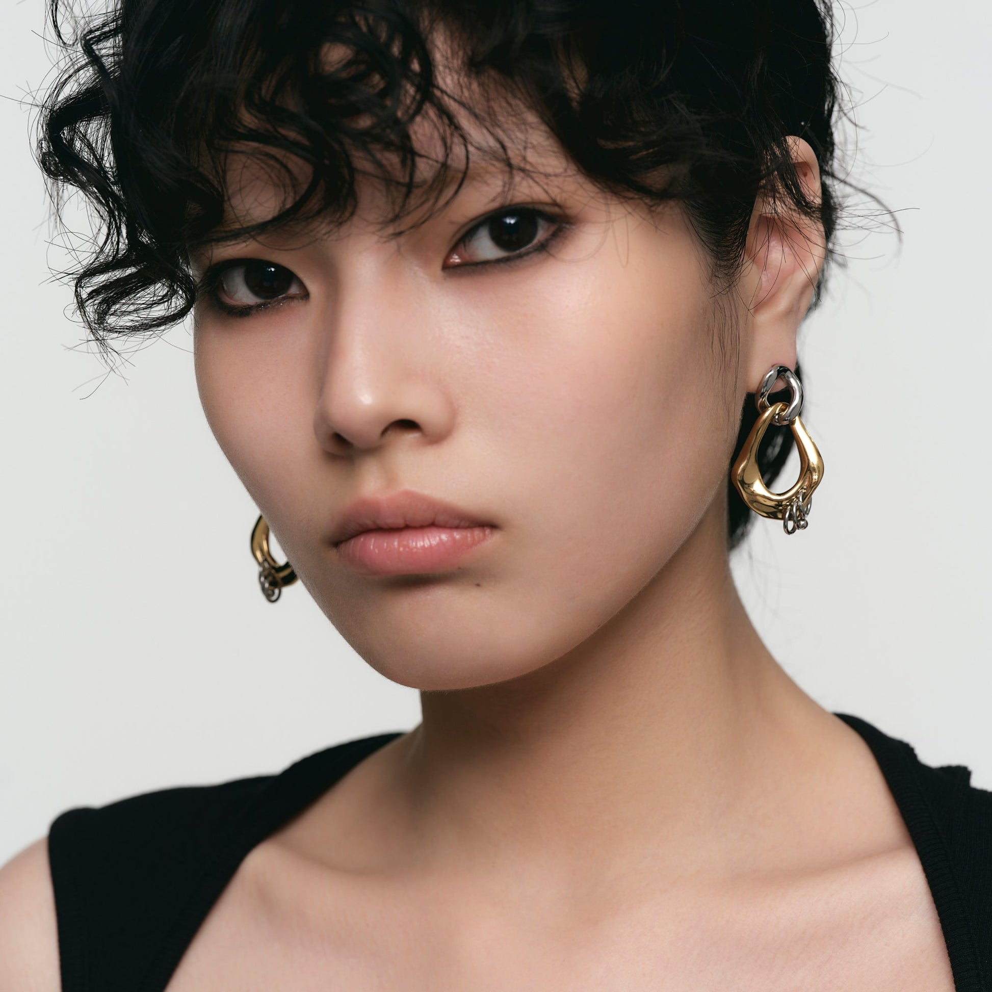 Pierced Double Ring Earrings