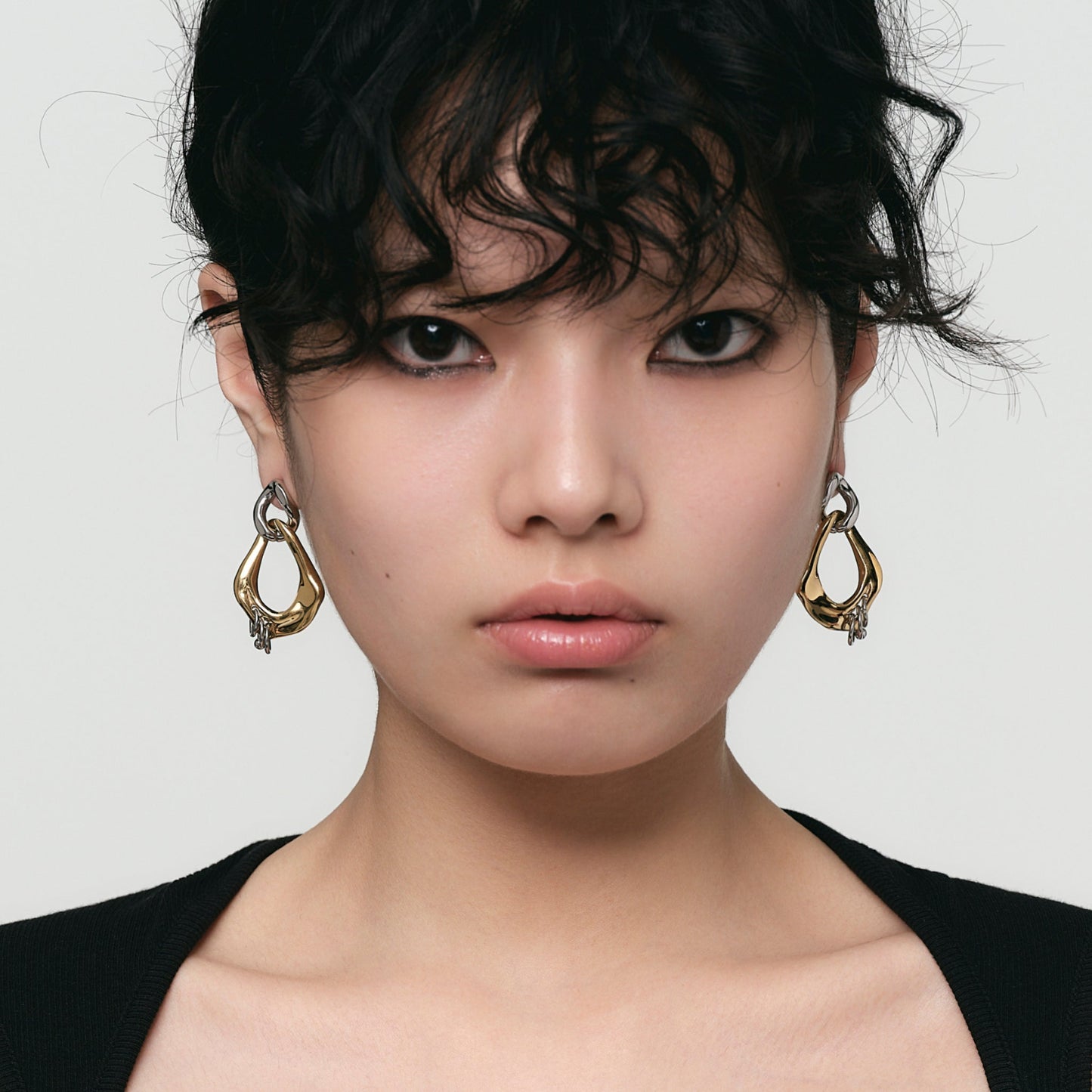 Pierced Double Ring Earrings