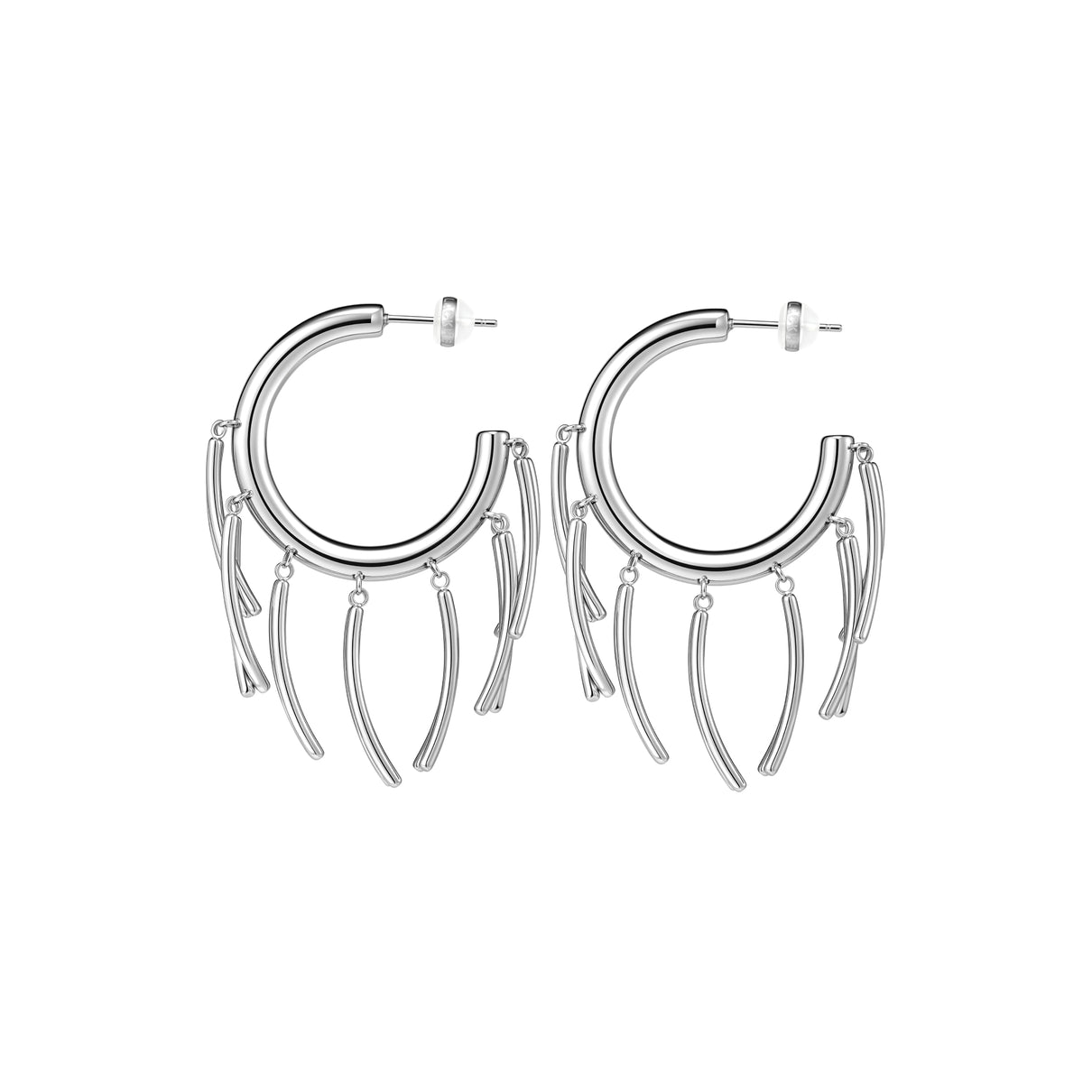 Flowing Light Tassel Hoop Earrings