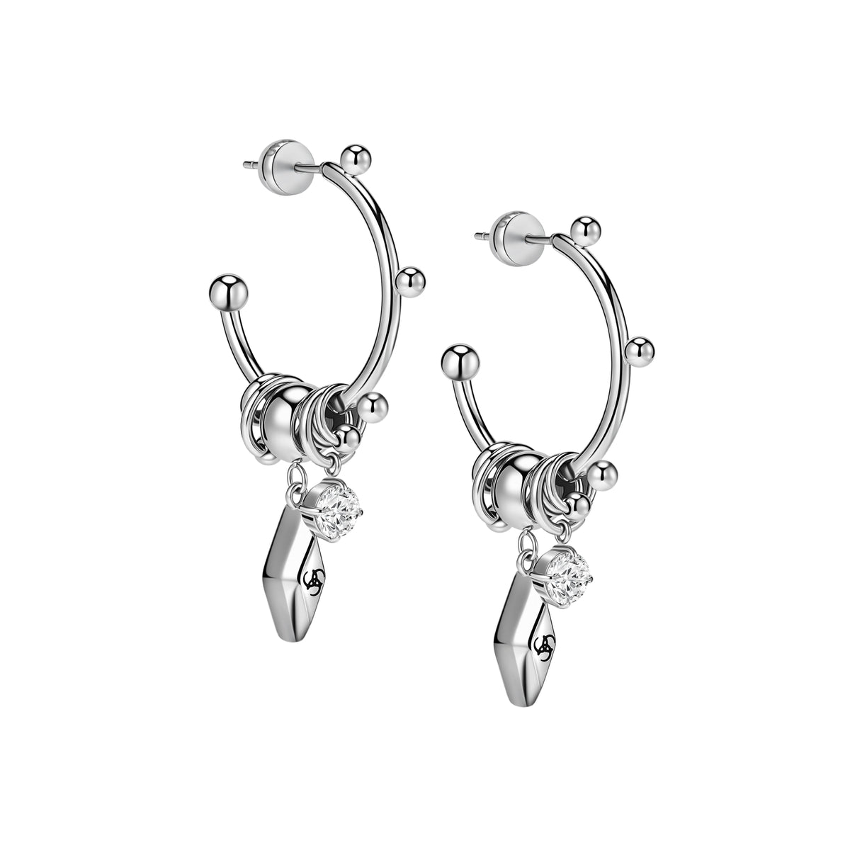 Triple Serpent Prismatic Hoop Earrings