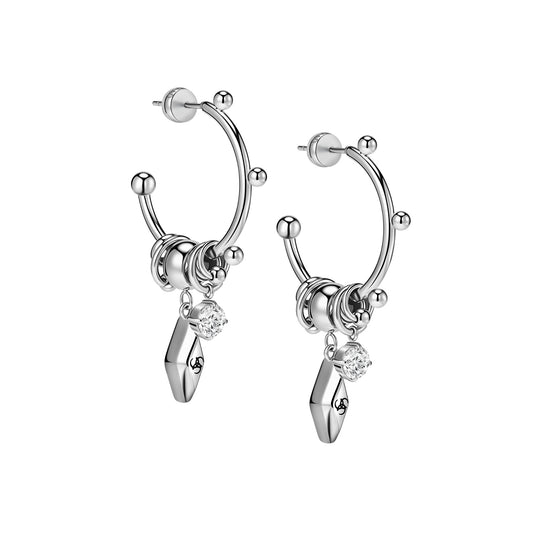 Triple Serpent Prismatic Hoop Earrings