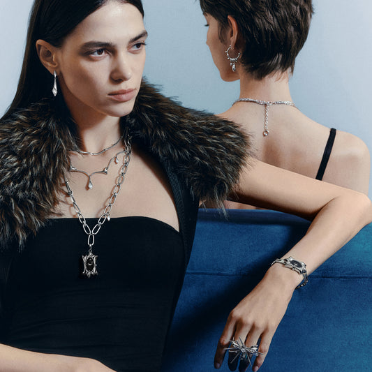 Triple Serpent Prismatic Hoop Earrings
