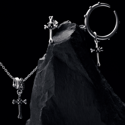 S925 Cross Pendant Pinky Ring