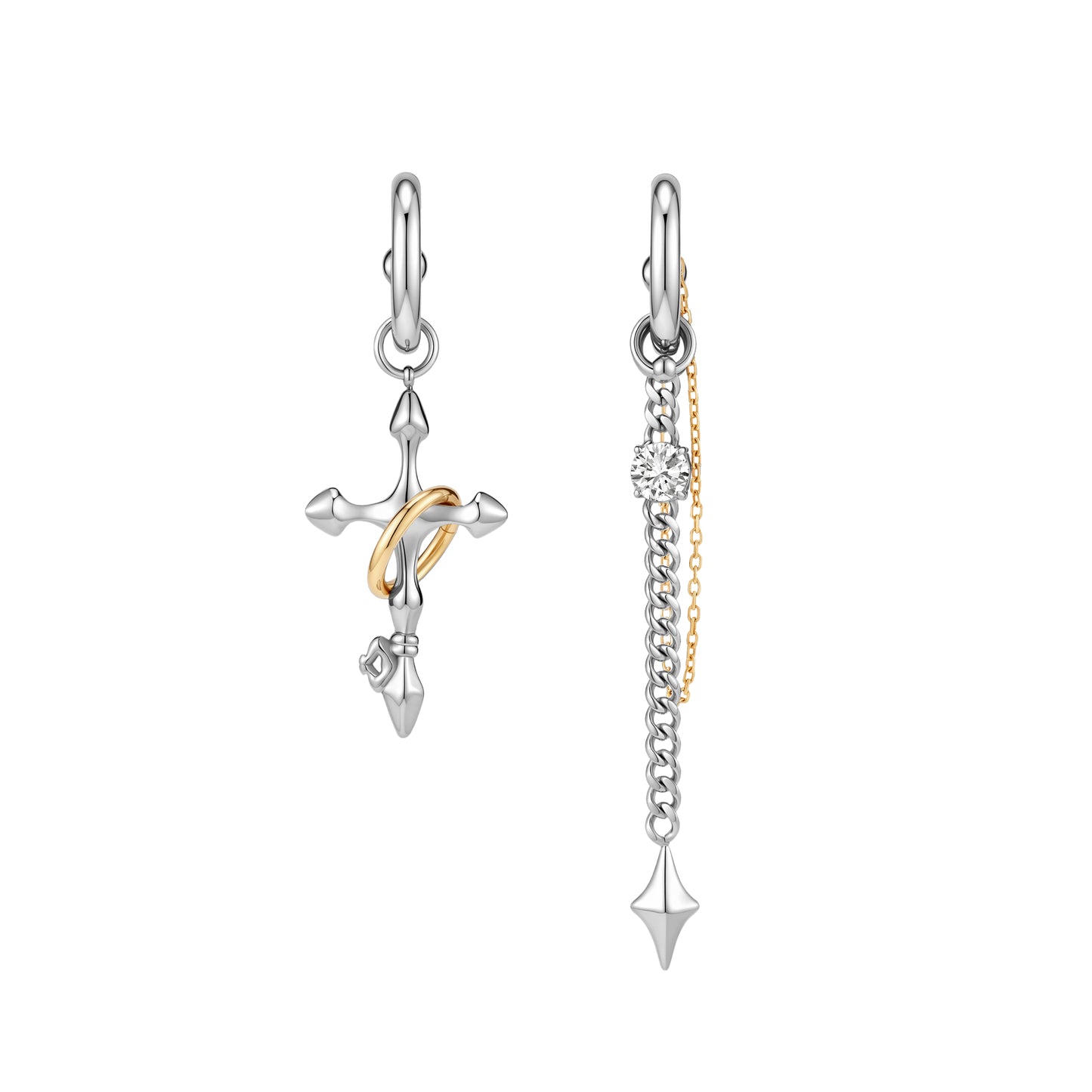 Asymmetrical Starburst Key Earrings