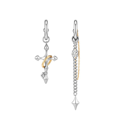 Asymmetrical Starburst Key Earrings