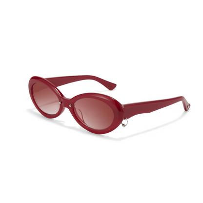 Cat Eye Full-Frame Sunglasses (Red)