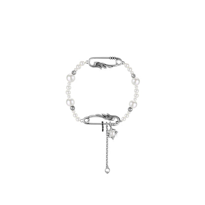S925 Booby Bird Pin Pearl Necklace