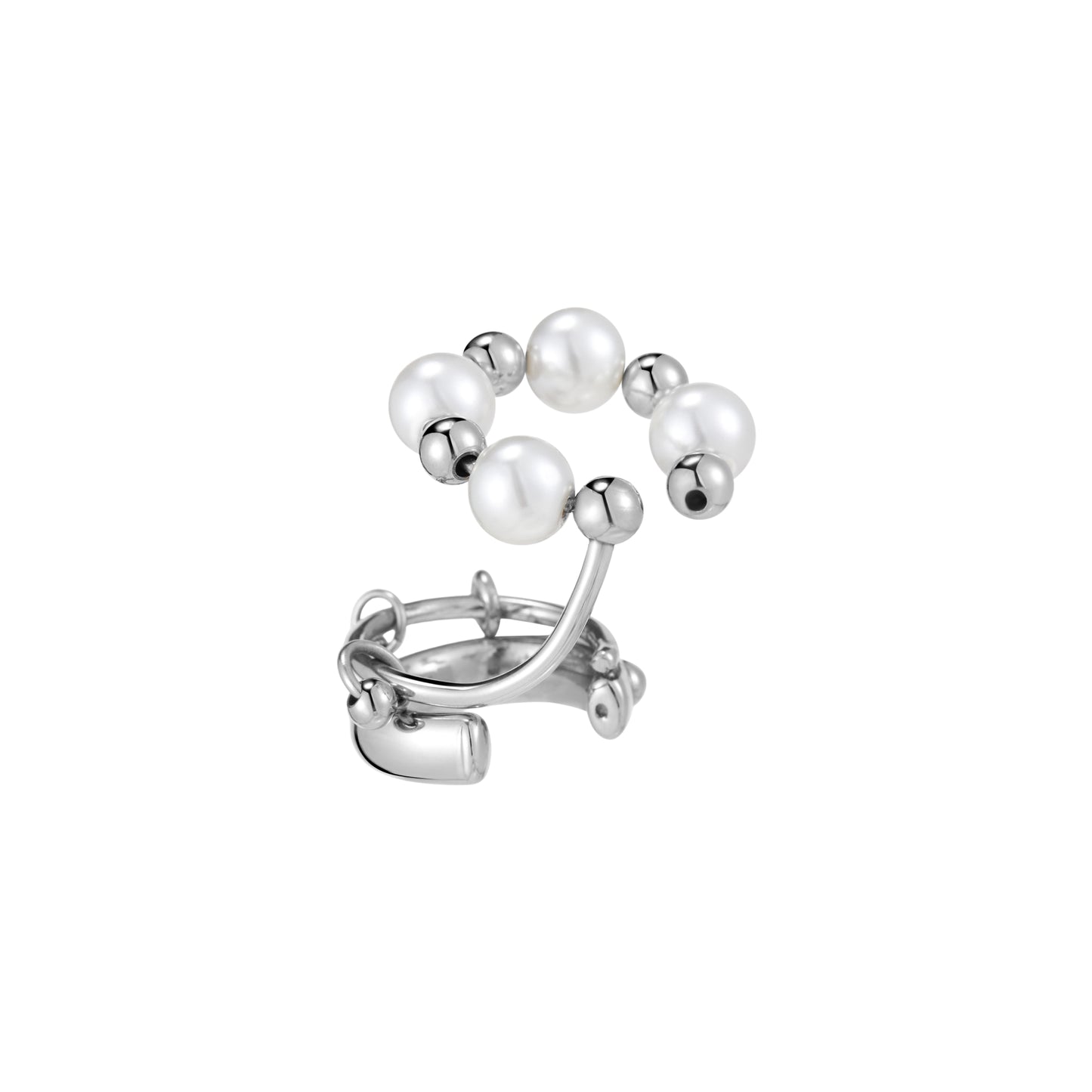 Crystal & Pearl Combination Ear Clip